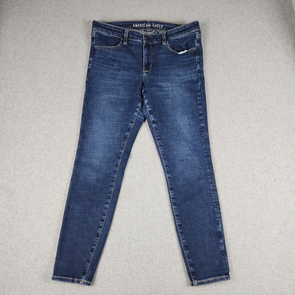 American Eagle Jeggings Jeans Womens 12 Blue Cotton Next Level Stretch Skinny
